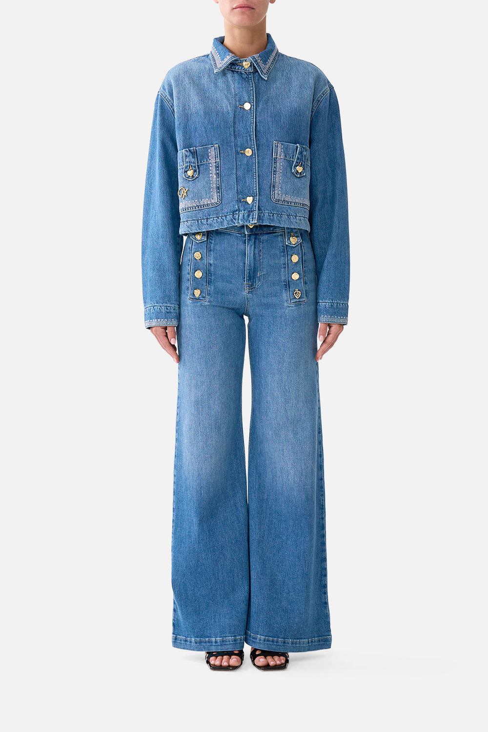 AMANDA TAURUS RISING PANTALÓN VAQUERO FLARE HARDWARE