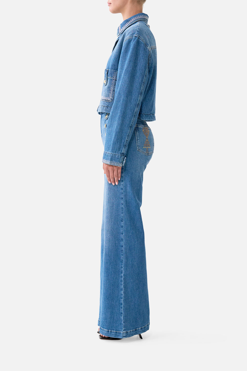 The Denim Amanda Taurus Rising Hardware Flare Jean | CAMILLA US