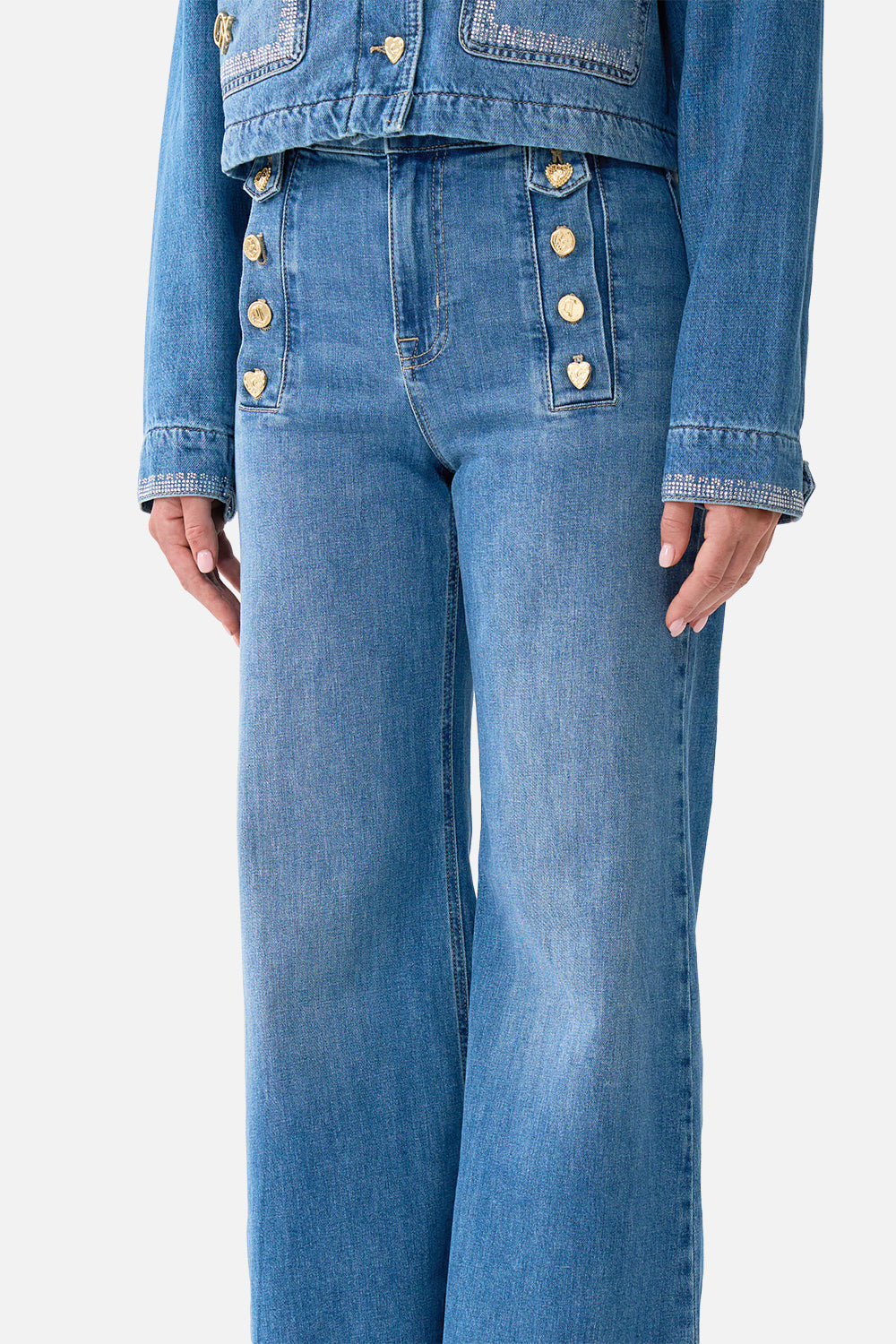 AMANDA TAURUS RISING PANTALÓN VAQUERO FLARE HARDWARE