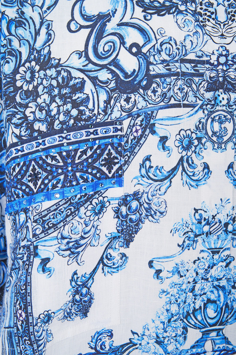 TÚNICA CON BOLSILLOS EXTRAGRANDES UN PAÍS DE LAS MARAVILLAS DE AZULEJOS