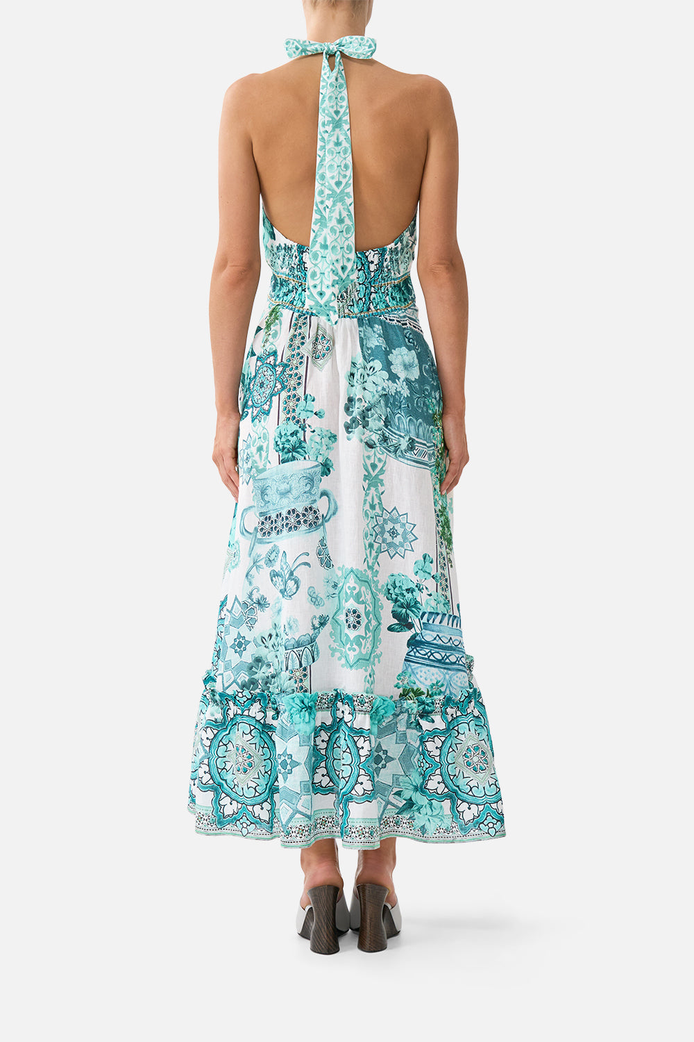 RUFFLE NECK HALTER DRESS BALEARIC BEBÉ