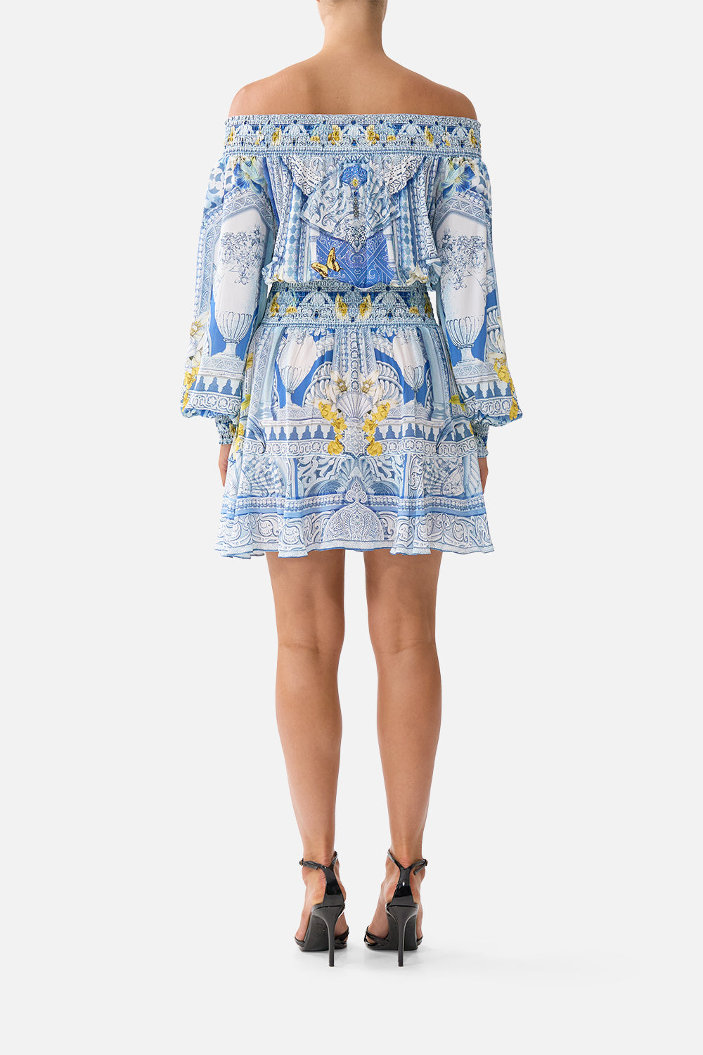 CAMILLA | Off Shoulder Short Dress de Nada Granada, XS Blue | de Nada GRANADA