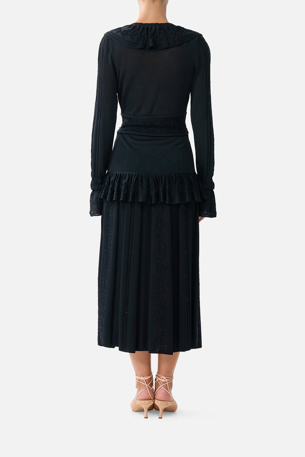 FRILL V NECK KNIT TOP FLAMENCO FOLKLORE