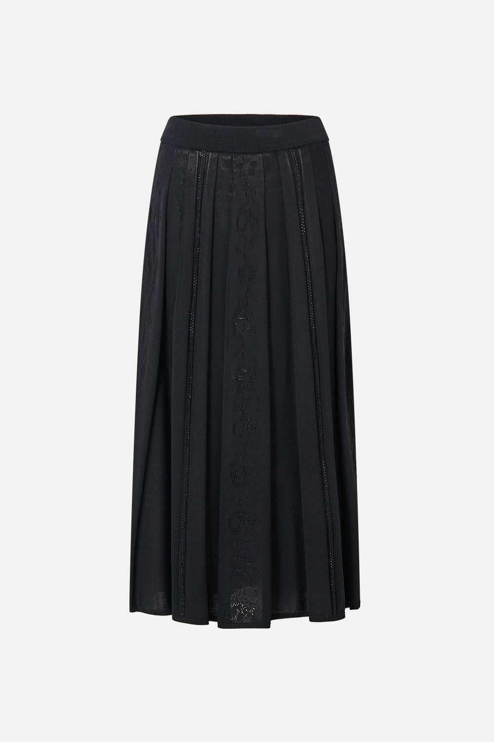 The CAMILLA PLEATED KNIT SKIRT FLAMENCO FOLKLORE in our  print.