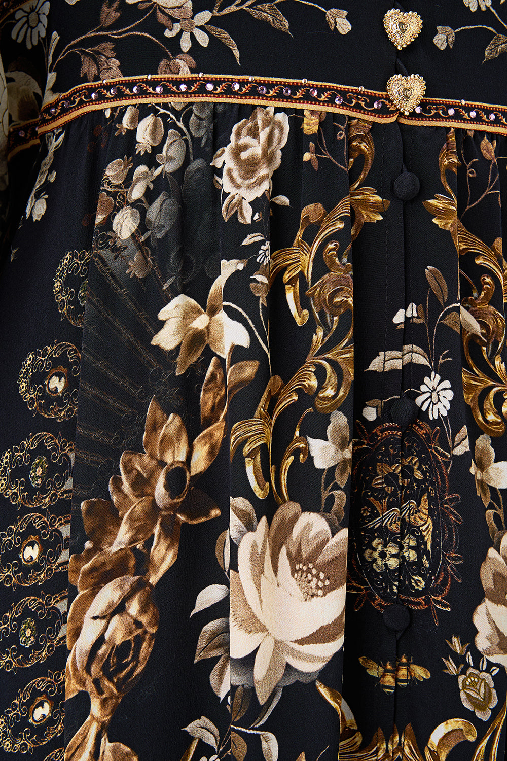 SHAPED WAISTBAND DRESS WITH GATHERED SLEEVES FLAMENCO FOLKLORE