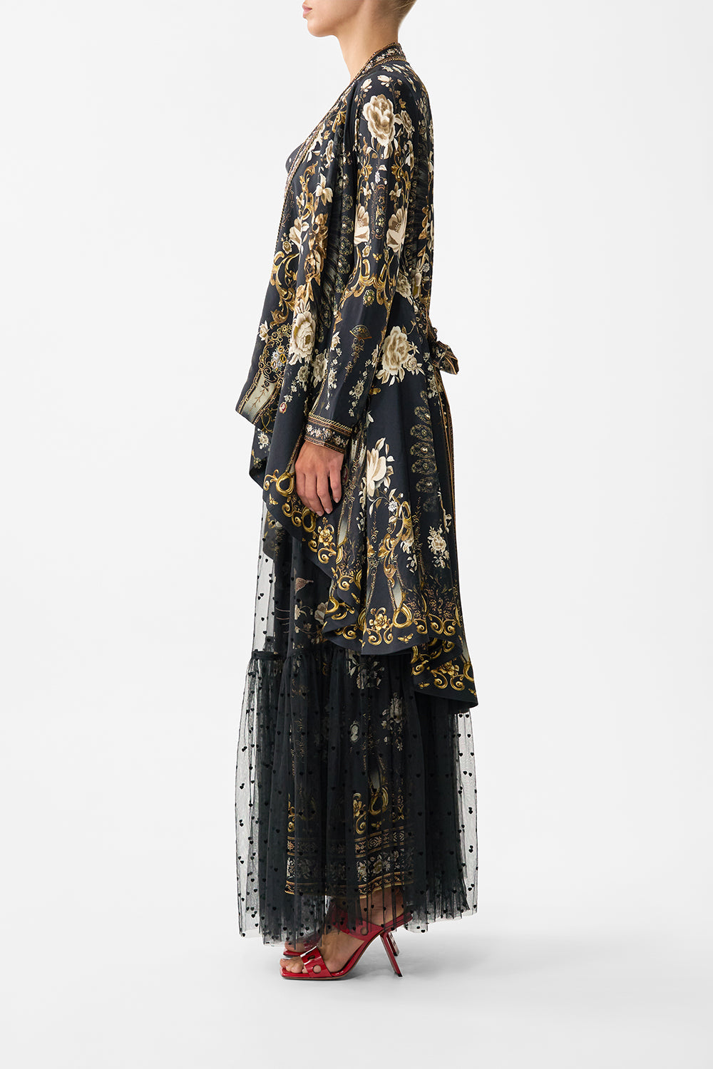 CROPPED SLEEVE LAYER WITH WAIST TIE FLAMENCO FOLKLORE