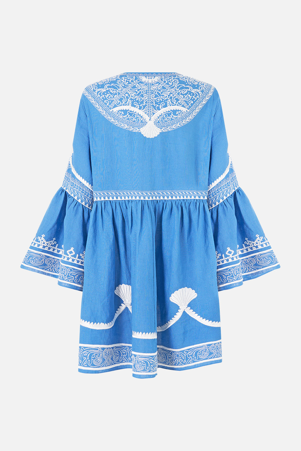 MINIVESTIDO CON BOTONES Y MANGA ACAMPANADA DE NADA GRANADA
