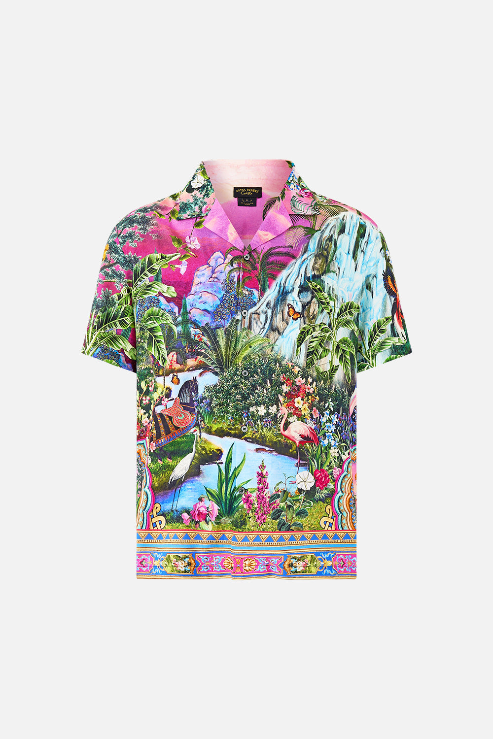 CAMISA DE MANGA CORTA CON CUELLO CUBANO TURKISH DELIGHT