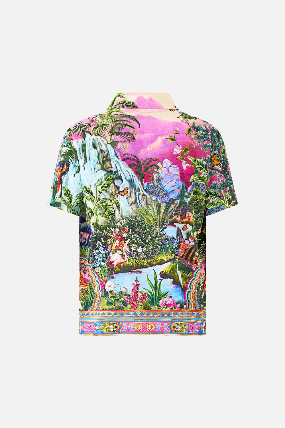 CAMISA DE MANGA CORTA CON CUELLO CUBANO TURKISH DELIGHT
