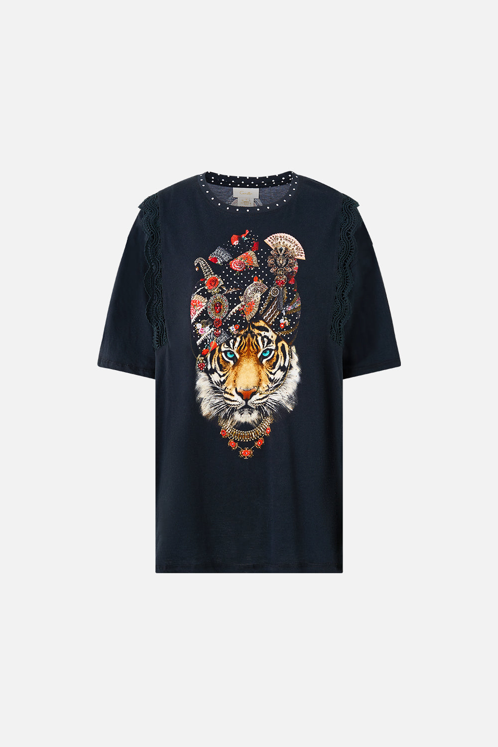 CAMISETA OVERSIZE CON RIBETE DE ENCAJE DAUGHTERS OF DUENDE
