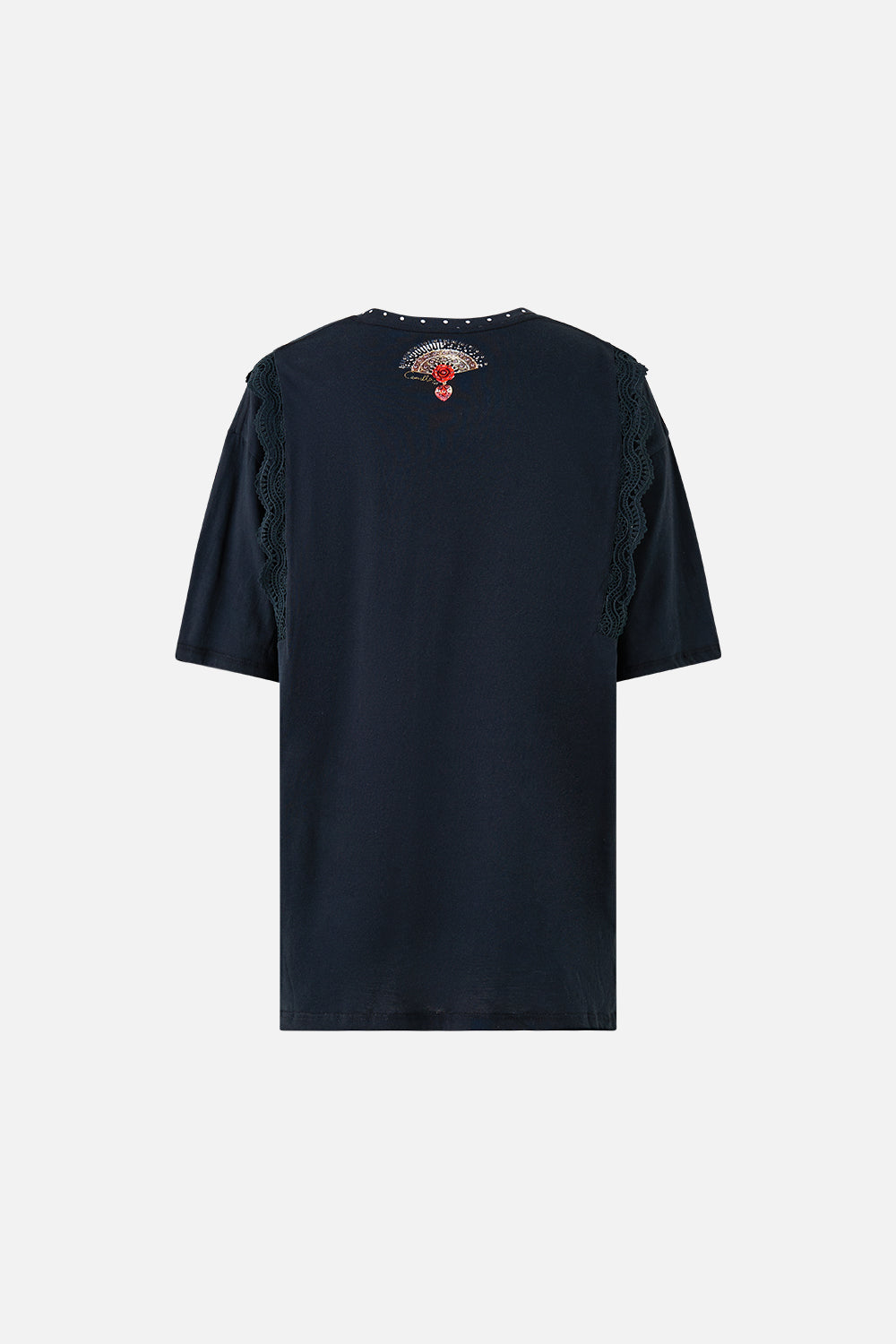 OVERSIZED TEE WITH LACE TRIM DAUGHTERS OF DUENDE