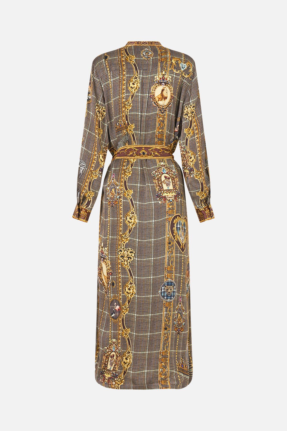 The CAMILLA MIDI SHIRT DRESS WITH PINTUCKS ANIMALS IN THE PALACE