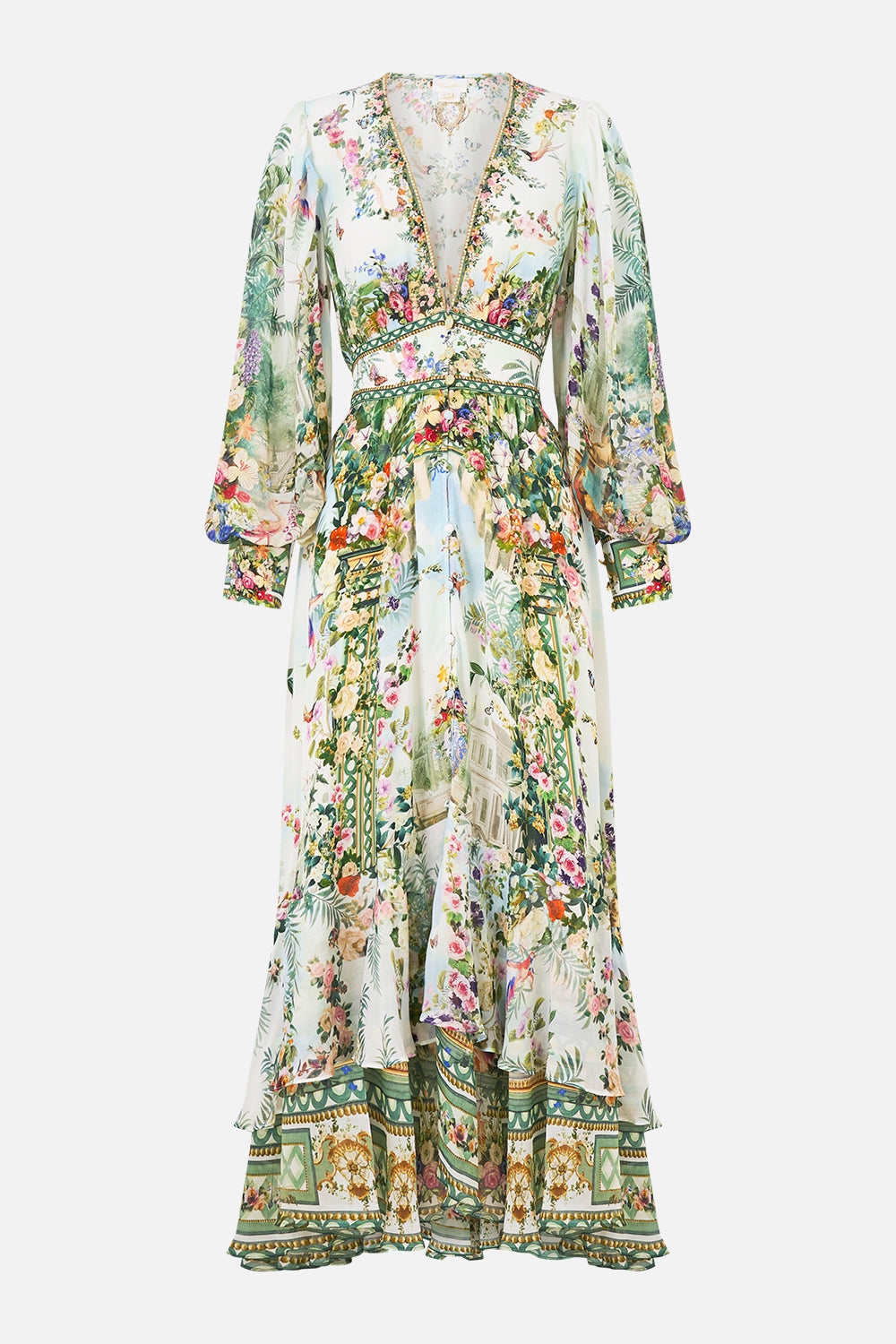 The CAMILLA Long Button Front Dress Art For The Empress in our Art For The Empress print.