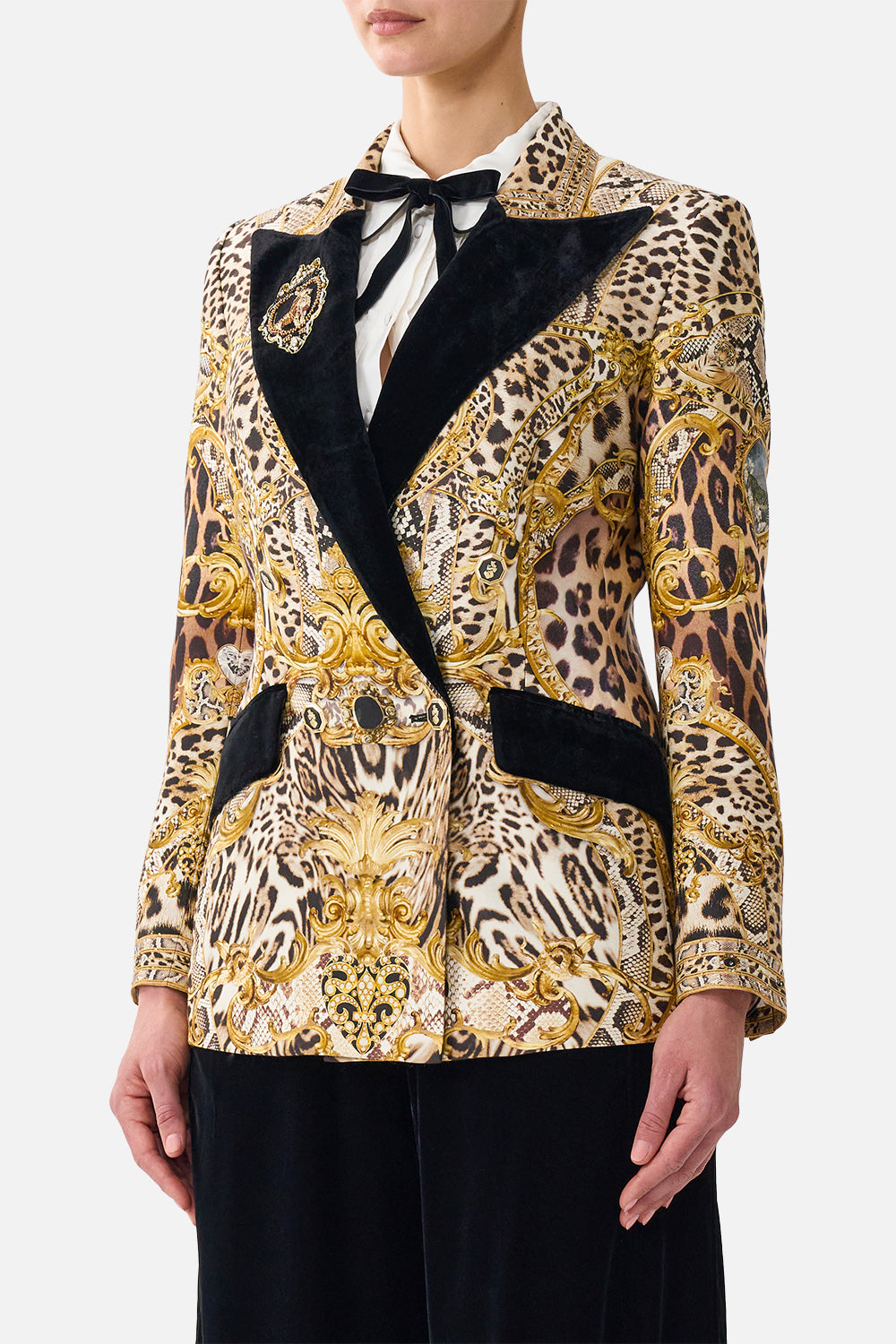 CHAQUETA DE TRAJE CRUZADA CON ESTAMPADO LEOPARDO LIBERTINE