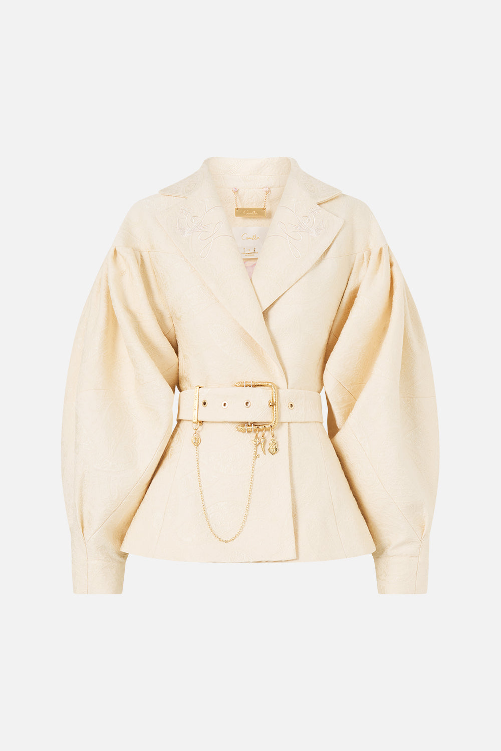 CHAQUETA CON CUELLO Y CINTURÓN OBRA MAESTRA DE VERANO