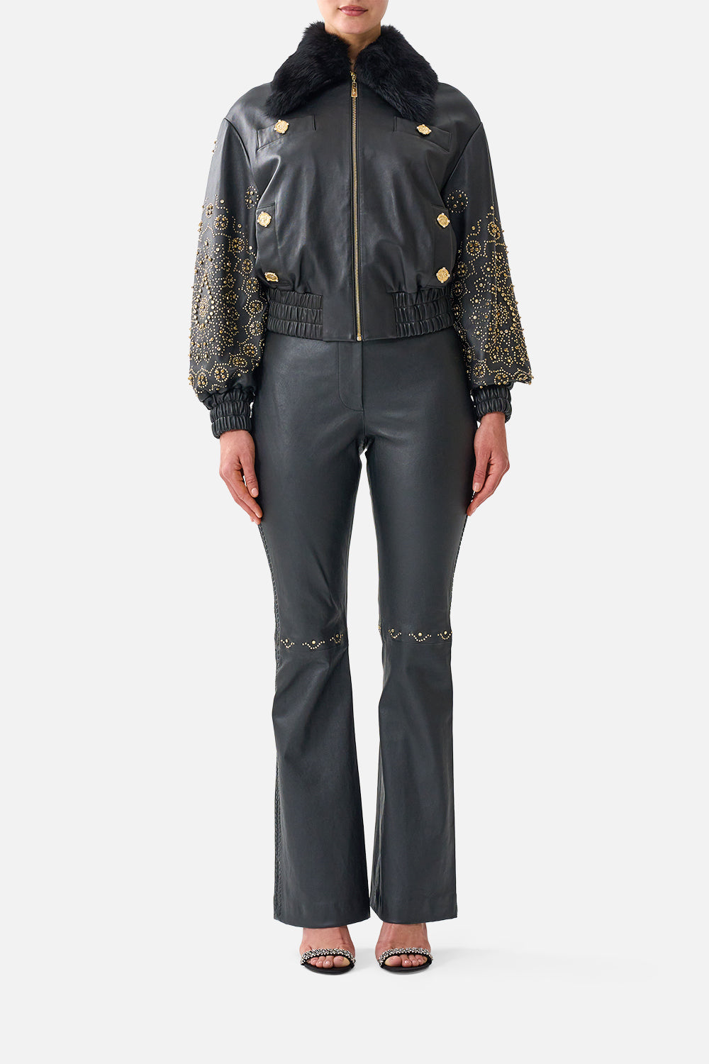 LEATHER BOMBER WITH POCKET DETAILS THE SECESSION SESSIONS