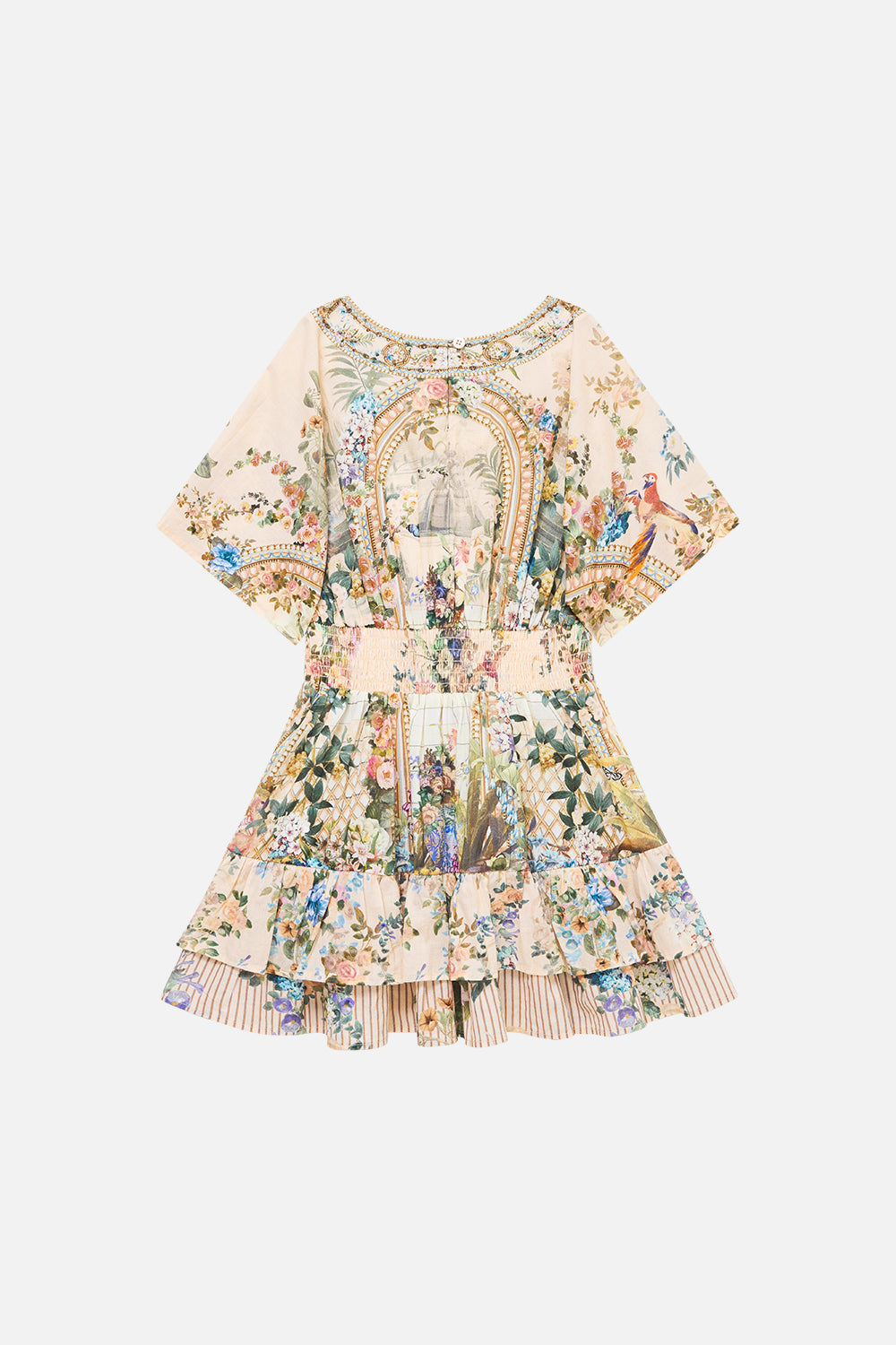 VESTIDO MINI ESCOTE EN V PARA NIÑA CON VOLANTES EN CAPAS OBRA MAESTRA DE VERANO
