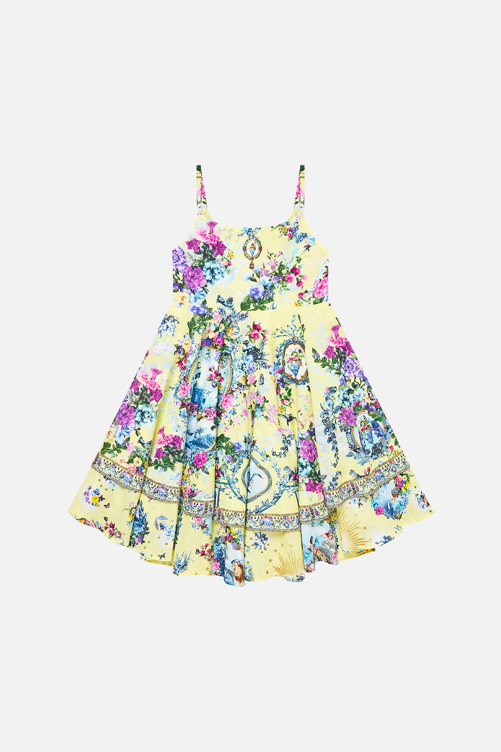 VESTIDO INFANTIL CHINOISE CON CAPAS CUELLO REDONDO CORTE ASIMÉTRICO NIÑA