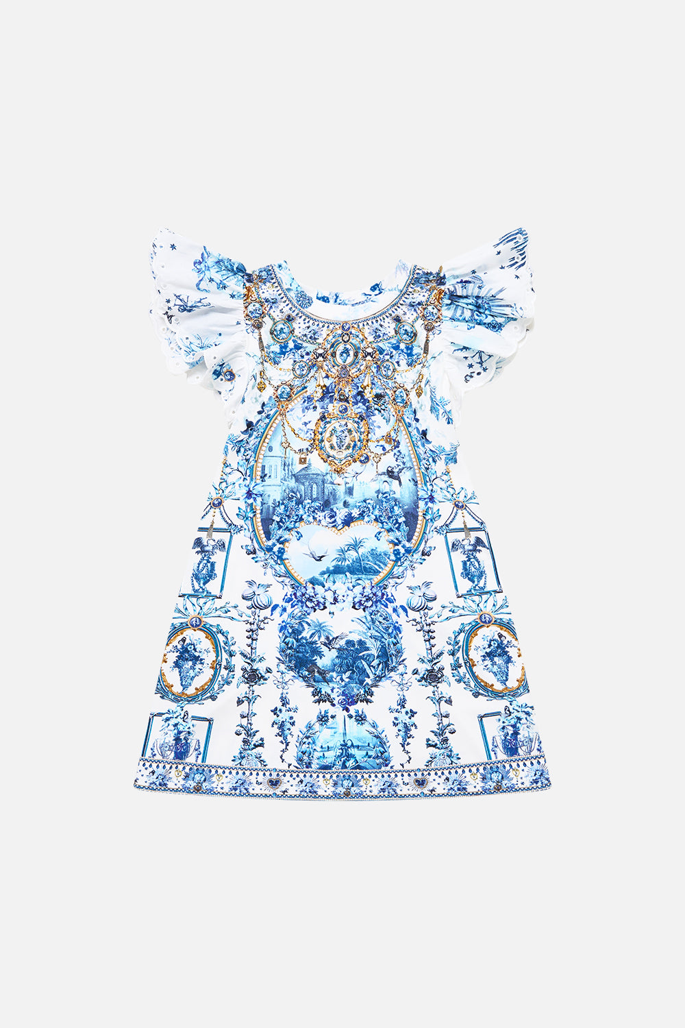 The CAMILLA KIDS EMBROIDERED SLEEVE TEE DRESS THE PORCELAIN PARLOURTHE PORCELAIN PARLOUR