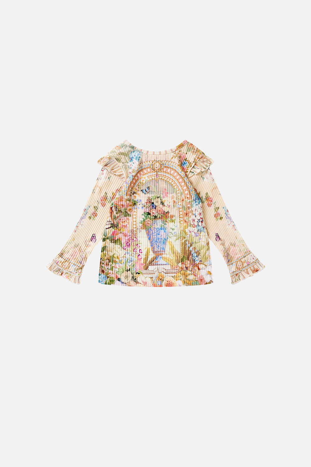 The CAMILLA BABIES LONG SLEEVE HENLEY W FRILL SHOULDER MIDSUMMER MASTERPIECE
