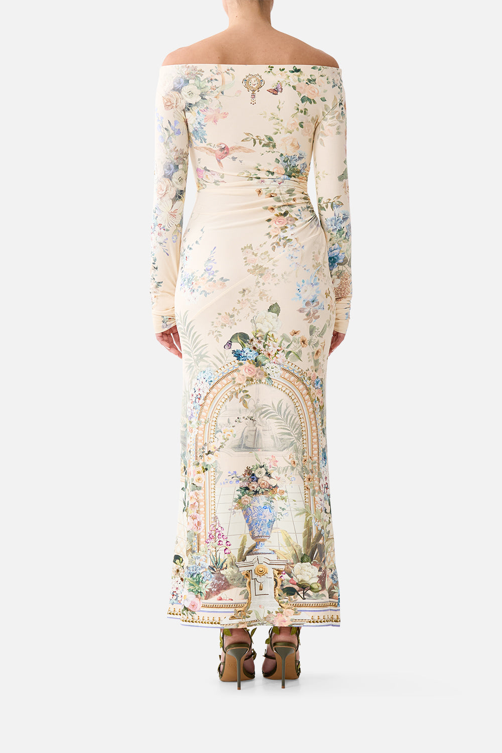 OFF SHOULDER GATHERED JERSEY DRESS MIDSUMMER MASTERPIECE