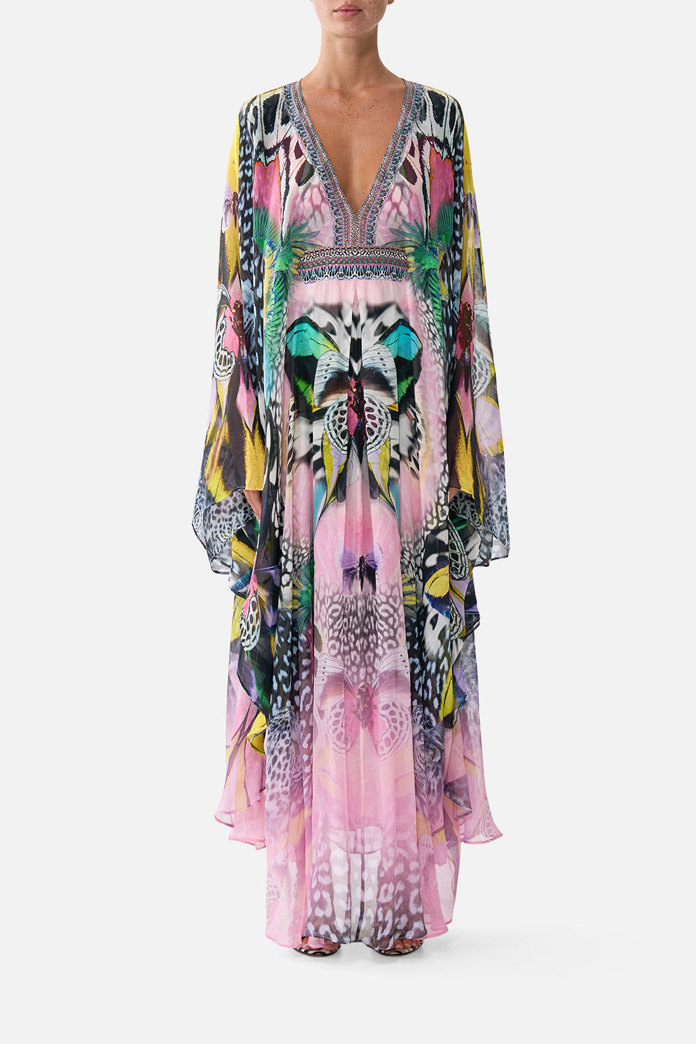 The CAMILLA LONG KAFTAN WITH WAIST DETAIL MILLAMORPHOSISMILLAMORPHOSIS