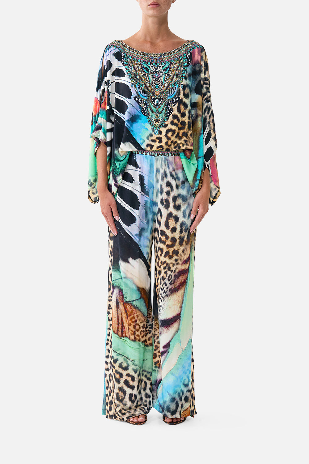 The CAMILLA STRAIGHT LEG JERSEY PANTS WITH SIDE PANELS BUTTERFLY BOHEMIABUTTERFLY BOHEMIA
