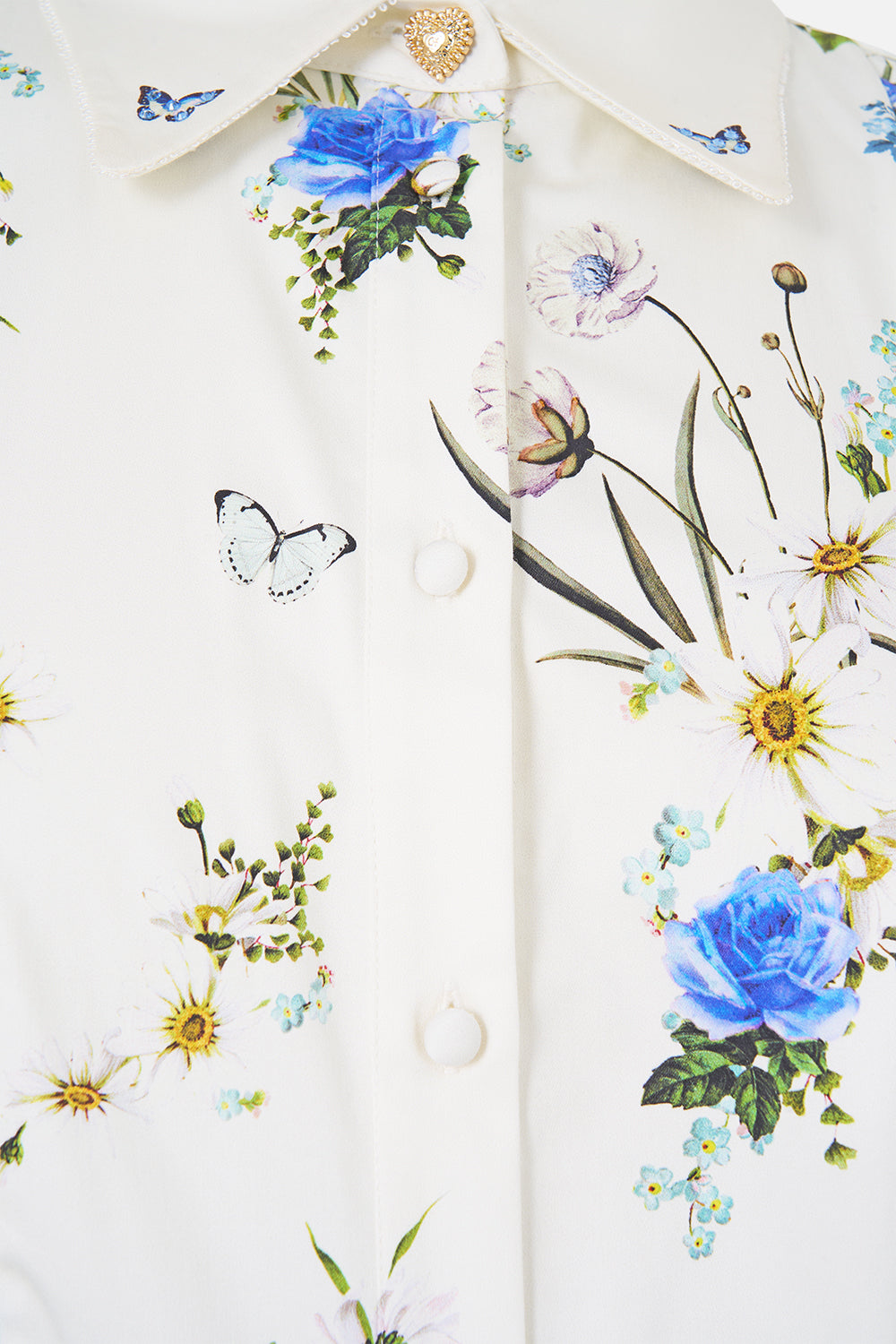 The CAMILLA Button Front Midi Shirt Dress Dandelion Skies in our Dandelion Skies print.