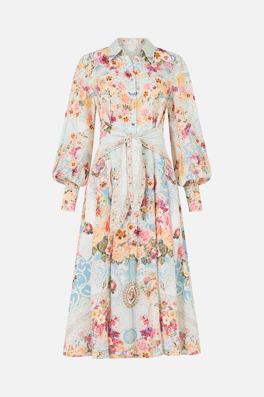WAIST TIE SHIRT DRESS A TASTE FOR LACE