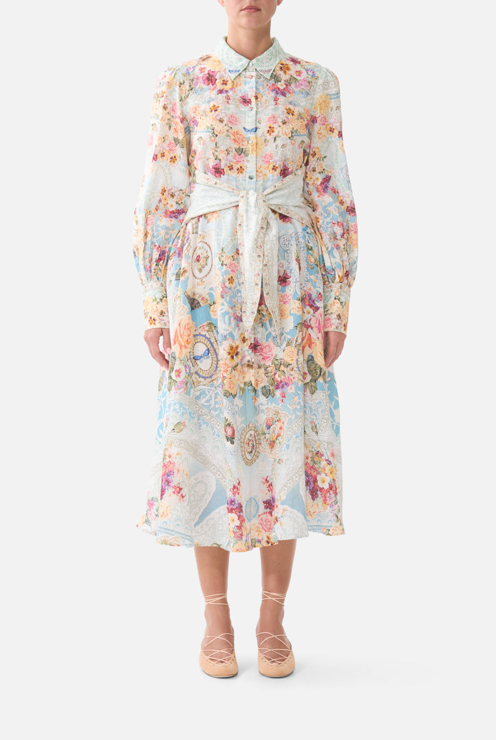 WAIST TIE SHIRT DRESS A TASTE FOR LACE
