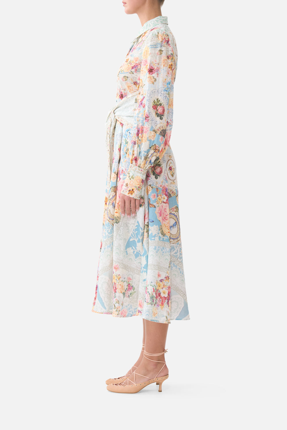 WAIST TIE SHIRT DRESS A TASTE FOR LACE