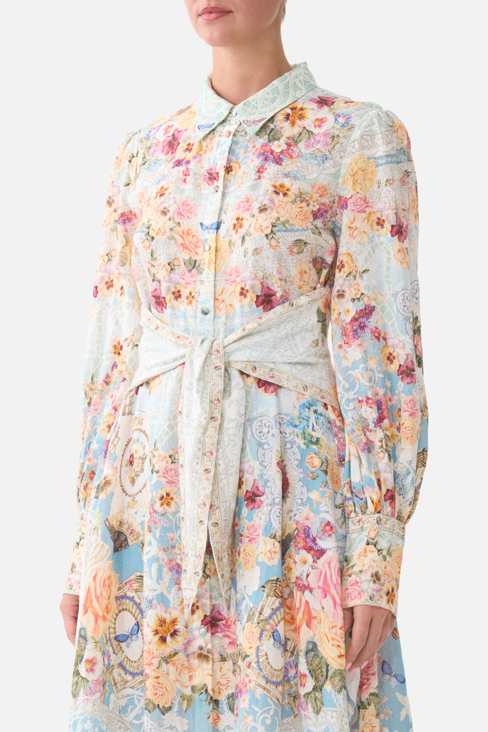 WAIST TIE SHIRT DRESS A TASTE FOR LACE