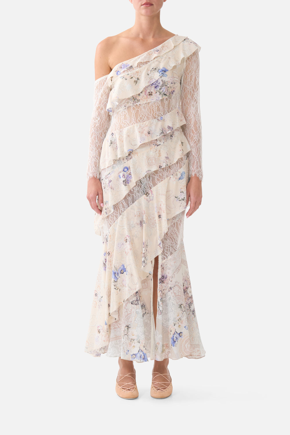 The Laced With Love Asymmetric Frill Panelled Dress