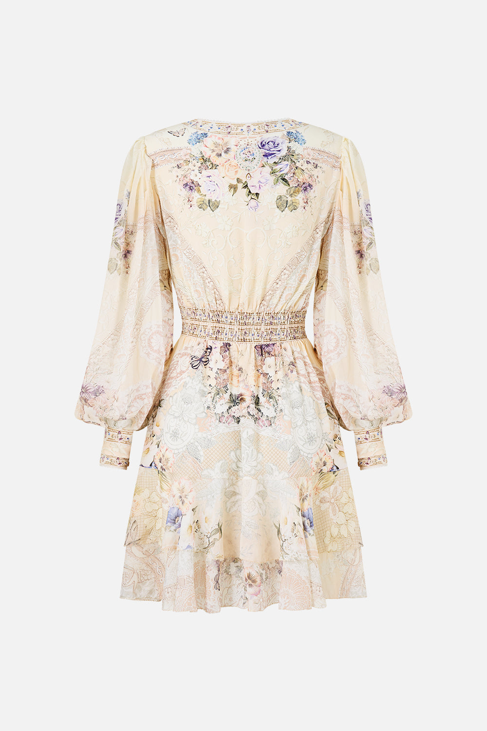 VESTIDO ABOTONADO CON VOLANTES Y CORDONES