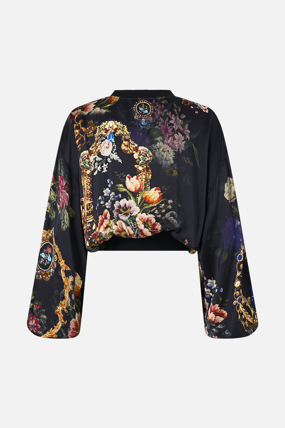 JERSEY DE CUELLO REDONDO CORTO Y RELAJADO NIGHT GARDEN