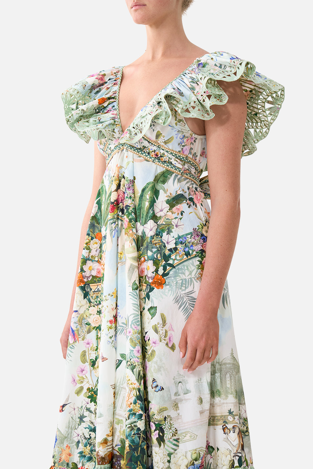 The CAMILLA FRILL NECK DRESS WITH HARDWARE ART FOR THE EMPRESS