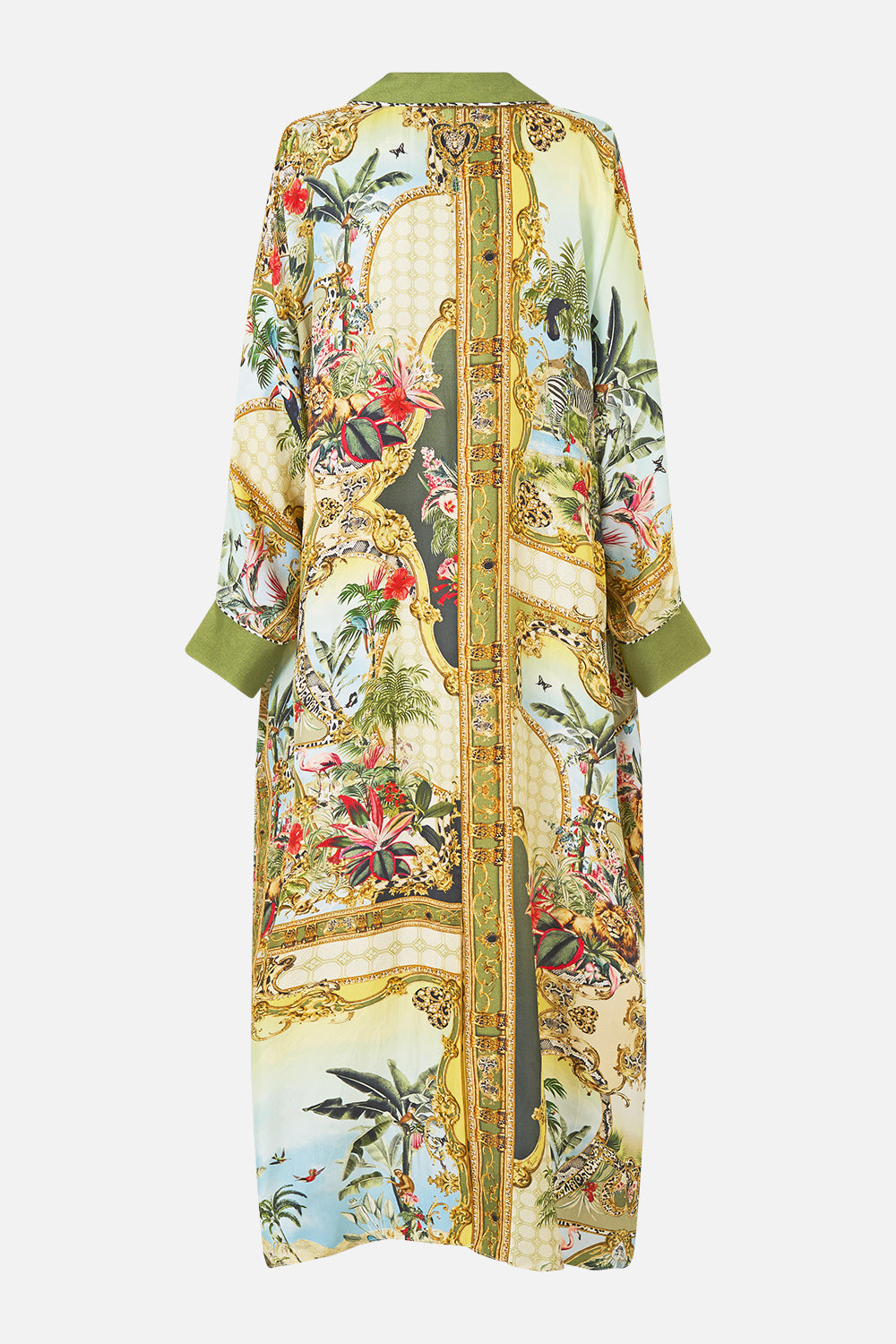 The CAMILLA Wing Collar Kaftan in our Wanderlust Empire print, back view.