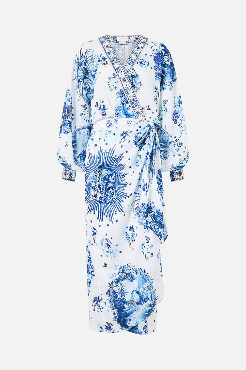 VESTIDO MIDI CRUZADO THE PORCELAIN PARLOUR