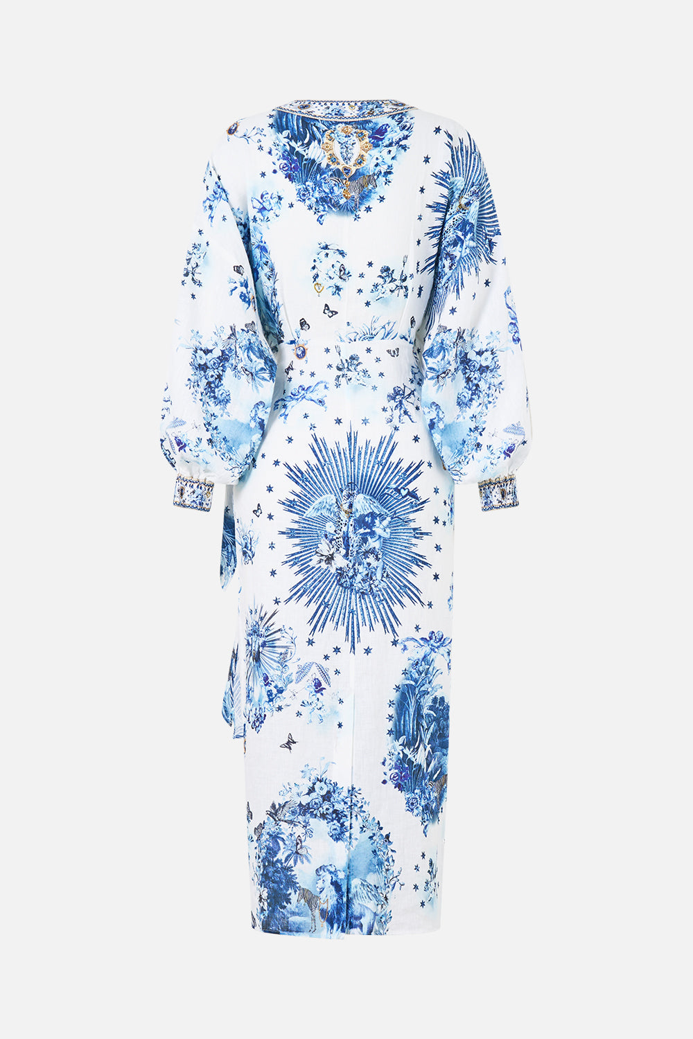 VESTIDO MIDI CRUZADO THE PORCELAIN PARLOUR