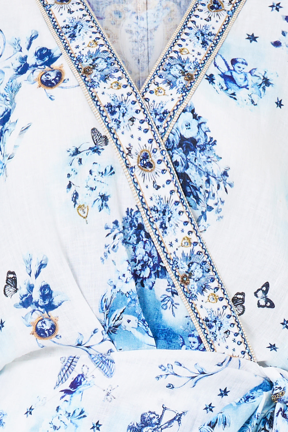 VESTIDO MIDI CRUZADO THE PORCELAIN PARLOUR