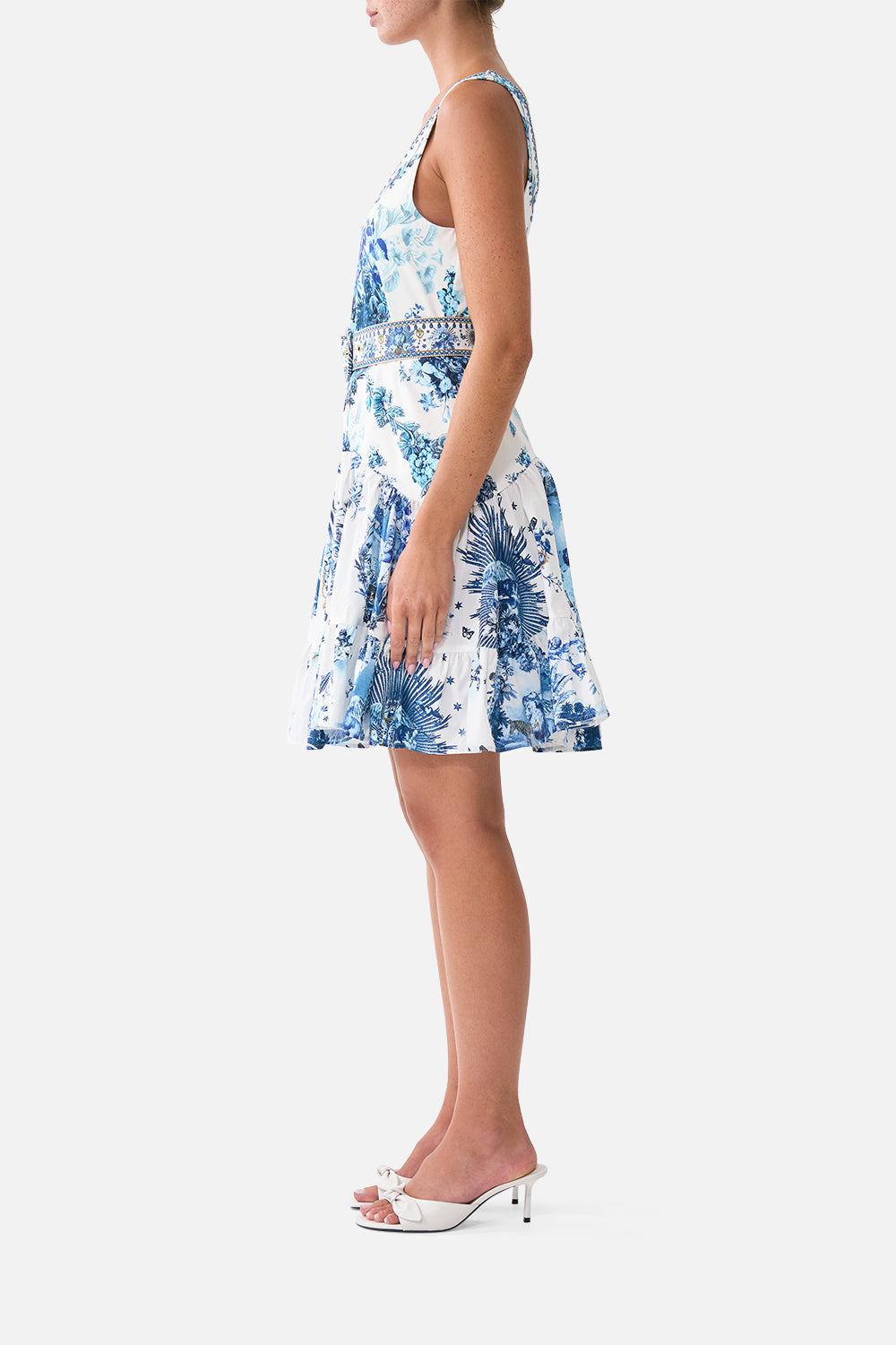 The CAMILLA JERSEY BODICE SHORT DRESS WITH BELT THE PORCELAIN PARLOUR