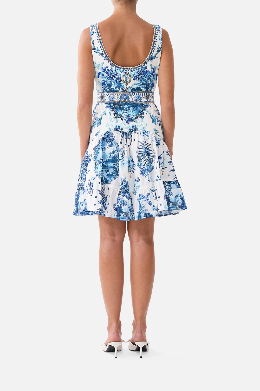 The CAMILLA JERSEY BODICE SHORT DRESS WITH BELT THE PORCELAIN PARLOUR