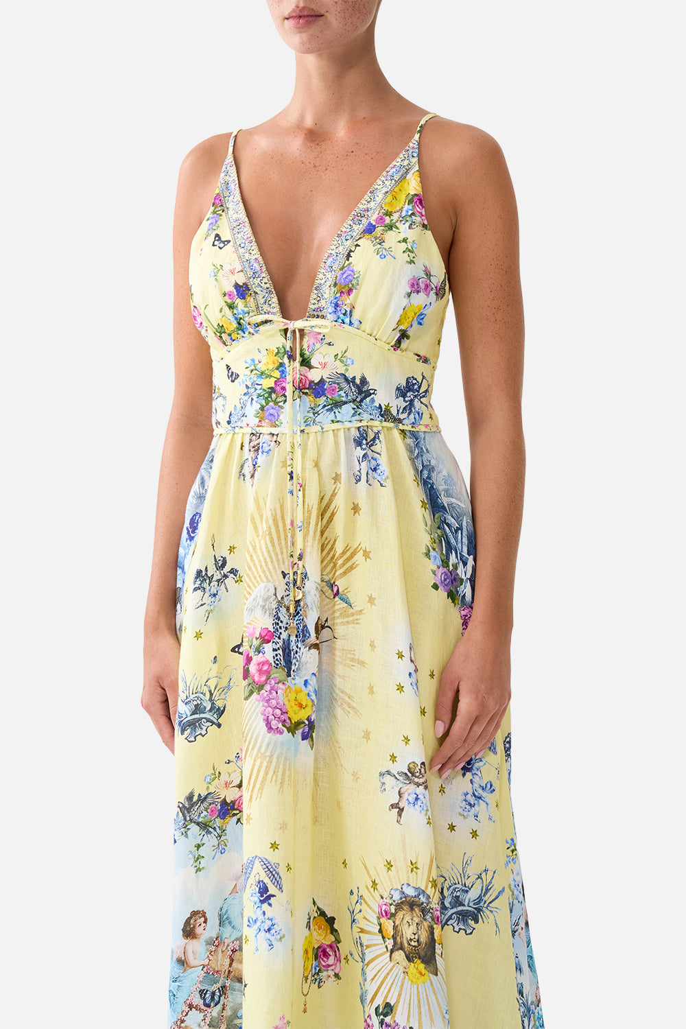The CAMILLA WAISTBAND DRESS WITH TIE DETAIL CHINOISERIE CHILD