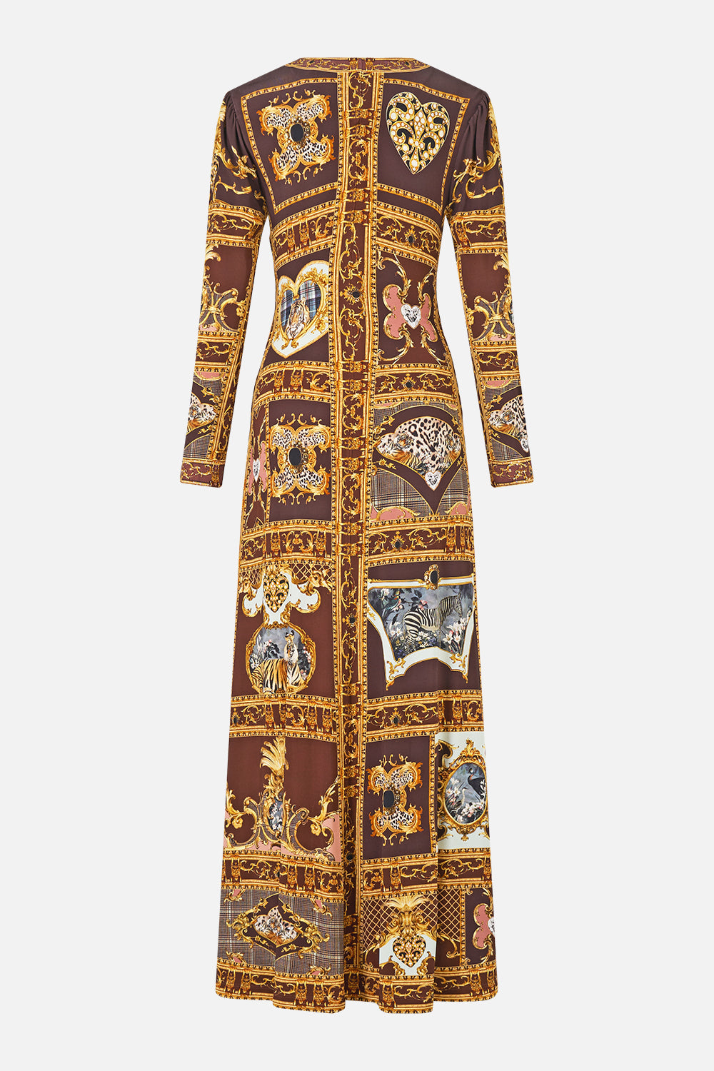 The CAMILLA GATHERED JERSEY LONG DRESS ANIMALS IN THE PALACE