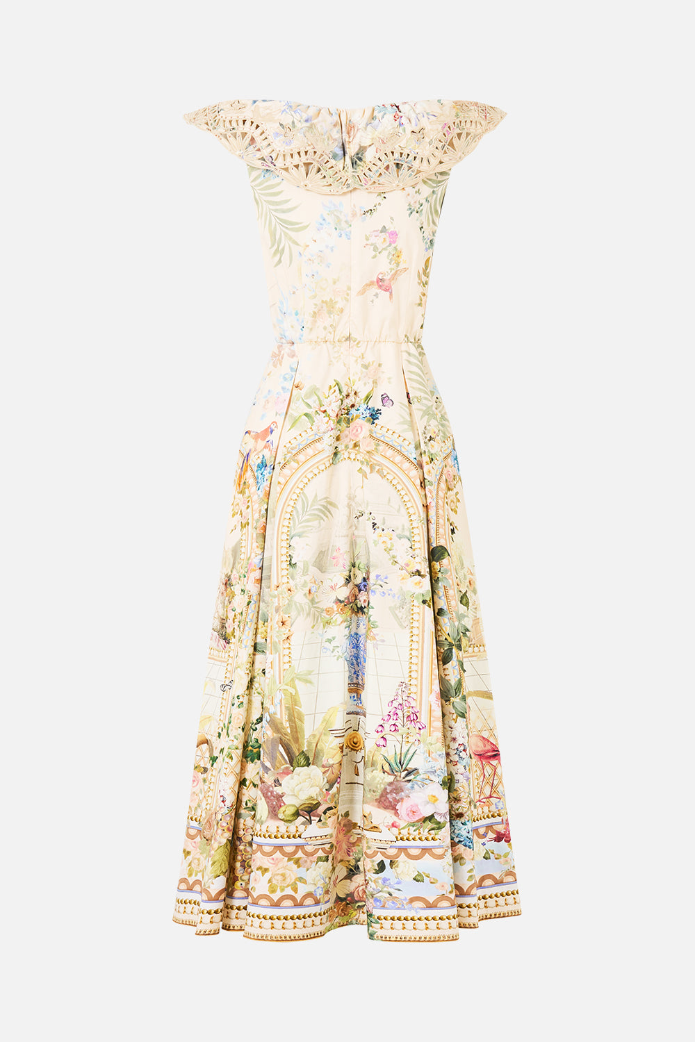 The CAMILLA V NECK FRILL MIDI DRESS MIDSUMMER MASTERPIECE