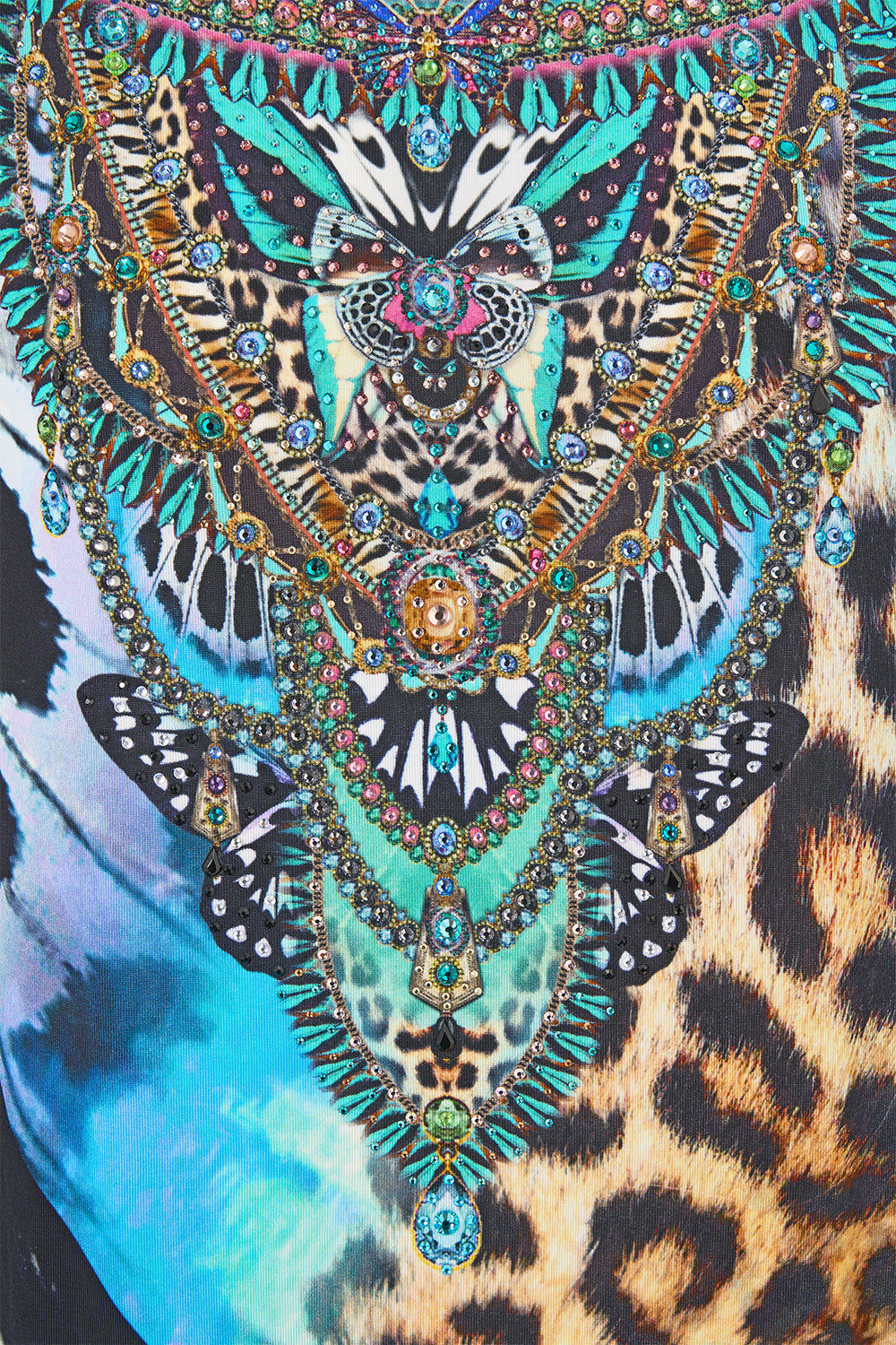 The CAMILLA BAT SLEEVE KAFTAN WITH COLD SHOULDER BUTTERFLY BOHEMIA