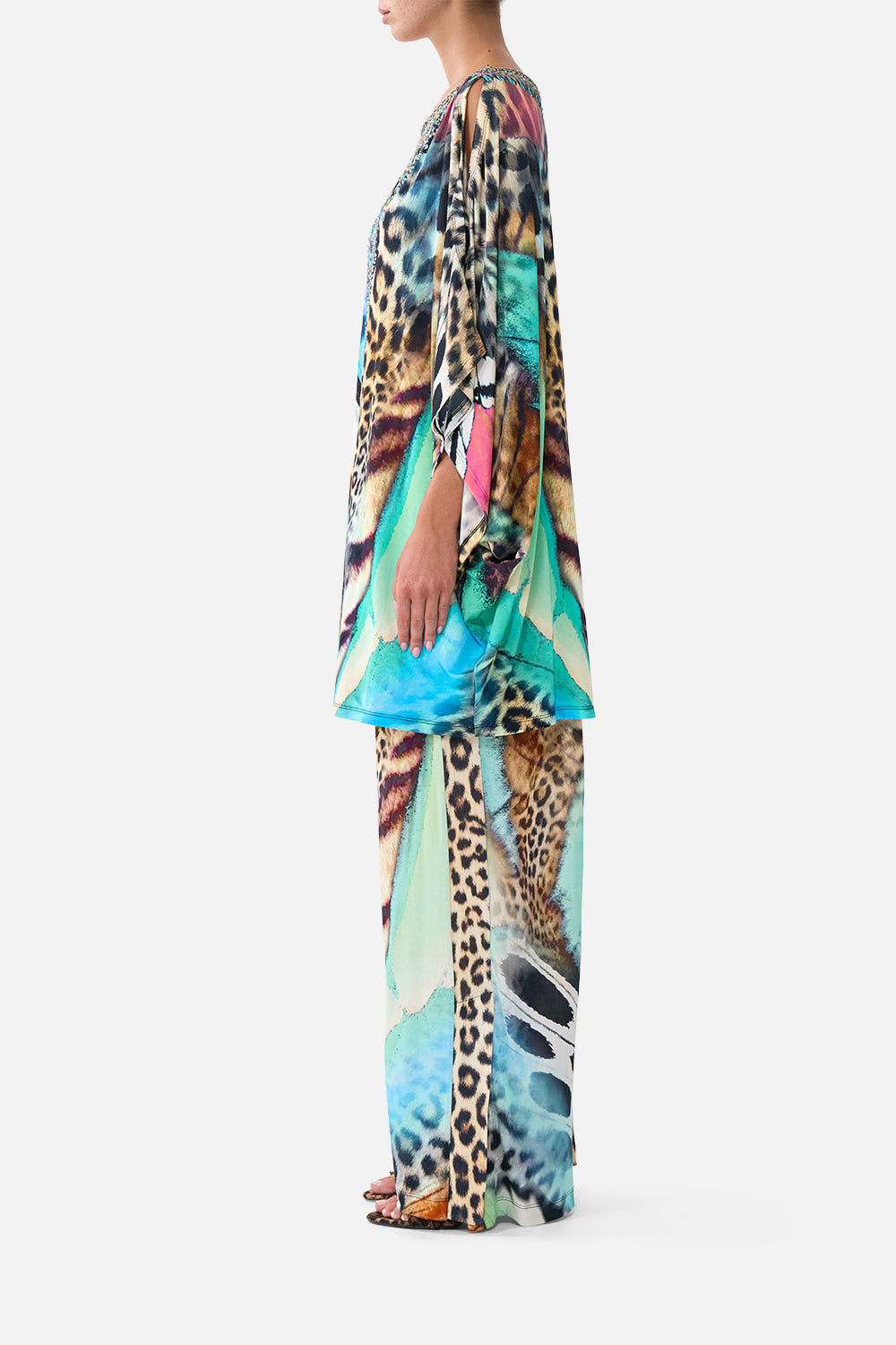 The CAMILLA BAT SLEEVE KAFTAN WITH COLD SHOULDER BUTTERFLY BOHEMIA