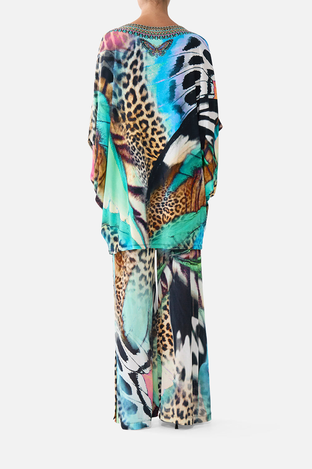 The CAMILLA BAT SLEEVE KAFTAN WITH COLD SHOULDER BUTTERFLY BOHEMIA