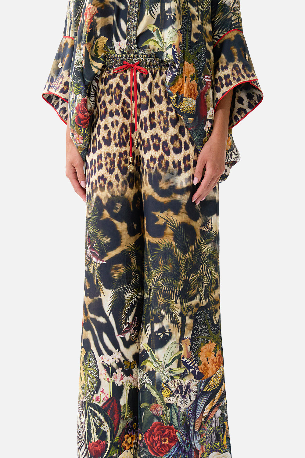 The CAMILLA LOUNGE PANT LEOTIGRA LAND in our  print.