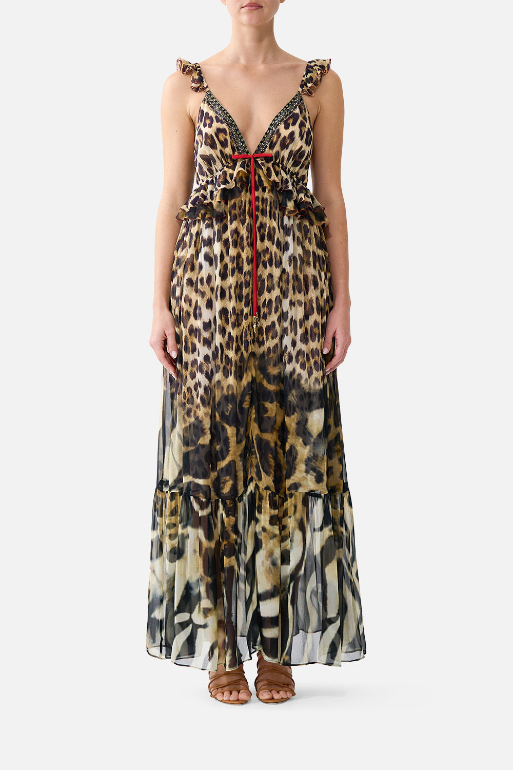 FRILL BRALETTE LONG DRESS LEOTIGRA LAND